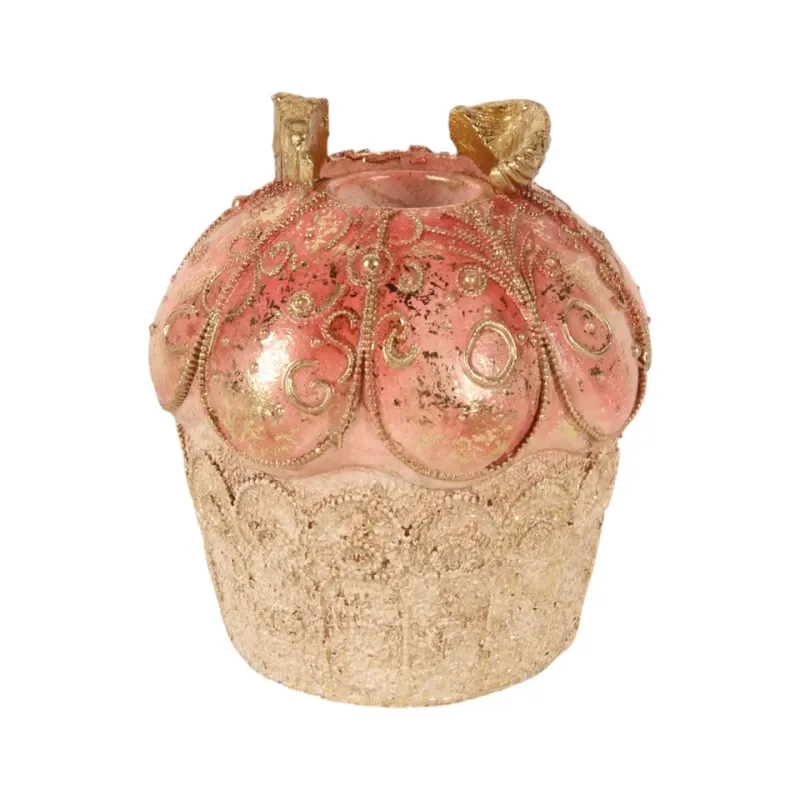 kandelaar cake 9 cm roze